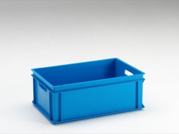 Bac plastique gerbable norme Europe alimentaire 600x400x220 mm 40L Normbox BLEU