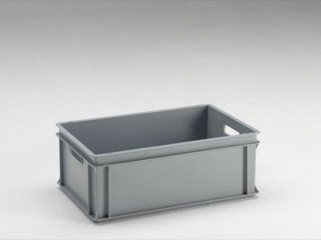 Bac alimentaire gerbable norme Europe 600x400x220 mm 40L Normbox GRIS