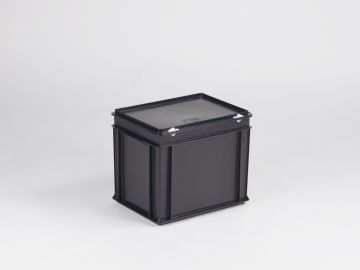 Bac gerbable ESD avec couvercle 400x300x335 mm 30 litres