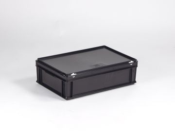 Bac gerbable ESD avec couvercle 600x400x185 mm 30 litres