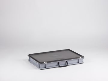Mallette de transport plastique plate 600x400x90 mm 14L GRIS