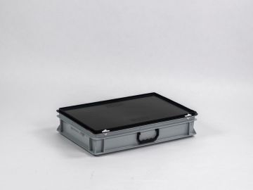 Mallette de transport plastique 600x400x135 mm 20L GRIS-NOIR