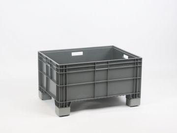 Euronorm grootvolume bak 800x600x470 mm 140 l. op 4 poten, donkergrijs