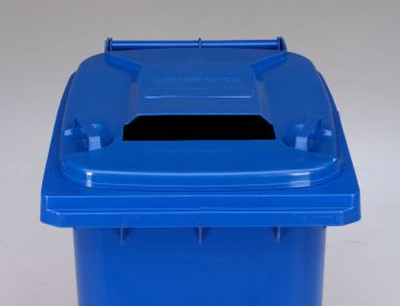 Afvalcontainer 240L, blauw met papiersleuf