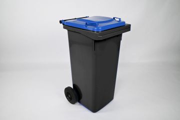 Conteneur poubelle 120 litres GRIS couvercle BLEU