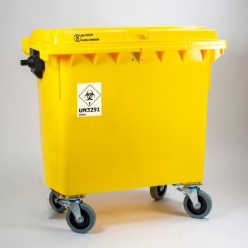 Hospital waste wheelie bin, 770 l, wth UN approval 