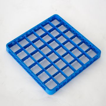 Opzetrand 500x500x40 mm, met 36 vaksverdeling, blauw
