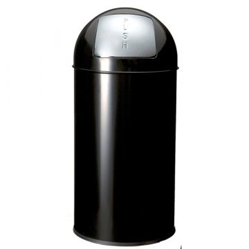 RVS Pushbin ø350 x 740 mm, 40 l. zwart