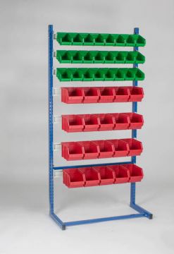 Etagère bac à bec pour 44 bacs à bec 90x41xH181 cm type L élement départ