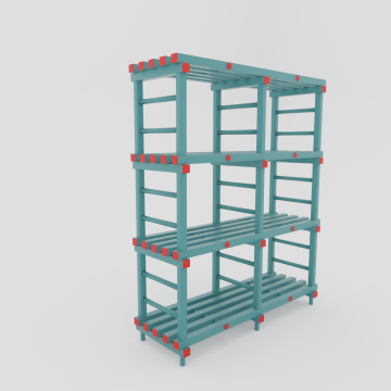 Etagère alimentaire plastique 150x50xH182 cm 4 niveaux