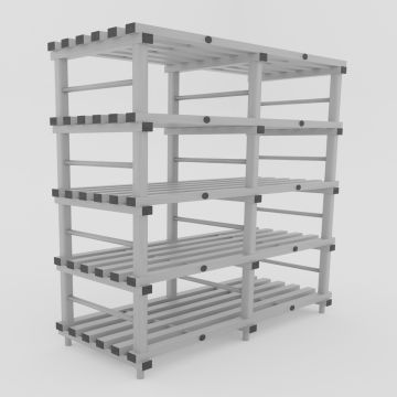 Etagère alimentaire plastique 200x60xH177 cm 5 niveaux