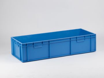 Kunststof stapelbare bak, 1000x400x230 mm, 72 liter, gesloten grepen