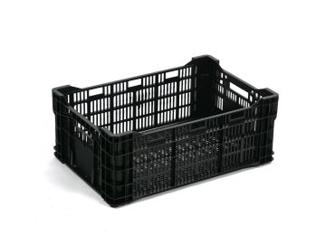 Caisse plastique agricole 600x400x240 mm NOIRE