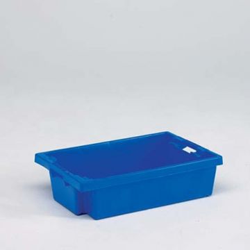 Caisse plastique gerbable emboîtable 25L 60x40x15 cm BLEUE