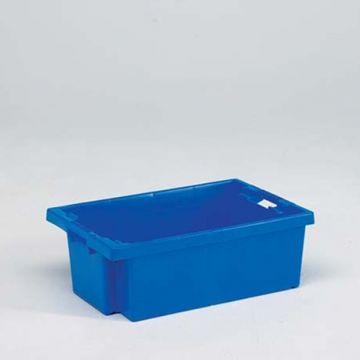 Caisse plastique gerbable emboîtable 35L 60x40x20 cm BLEUE