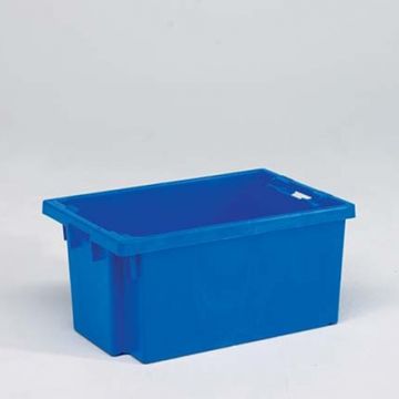 Caisse plastique gerbable emboîtable 50L 60x40x30 cm BLEUE