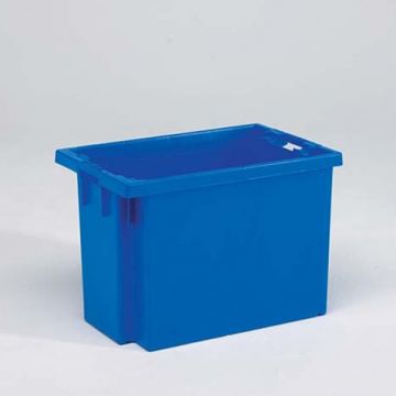 Caisse plastique gerbable emboîtable 70L 60x40x40 cm BLEUE