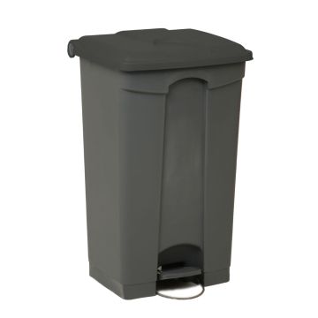 Kunststof afvalbak met pedaal 500x410x820 mm, 90 liter, grijs