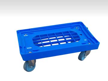 Euronorm trolley 600x400 mm met 4 RVS zwenkwielen 