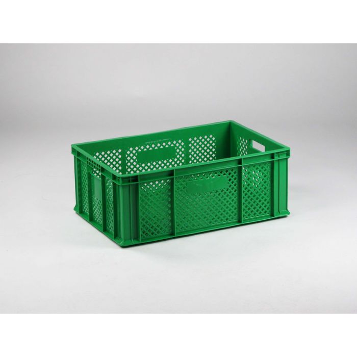 Caisse plastique agricole fruits et légumes 60x40x23 cm, vert