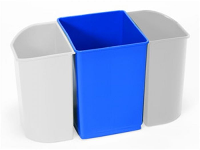Afvalscheidingbak blauw, 13,5 ltr. Gebruiken met halfronde bakken