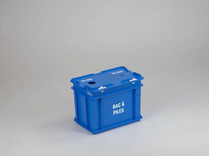 Collecteur de piles usagées 9 litres 2 ouvertures