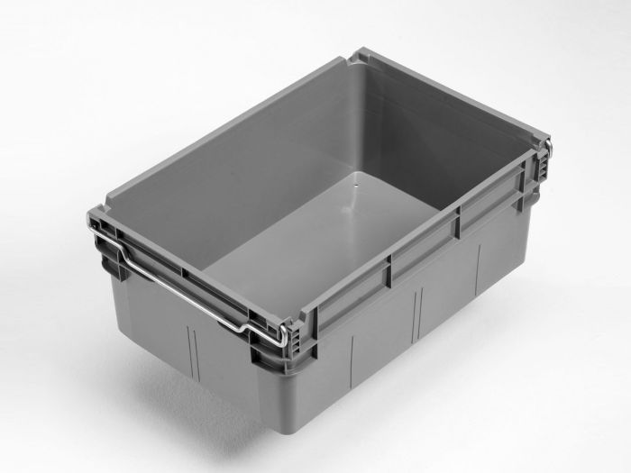 Beugelbak 45L, 600x400x237 mm, grijs 