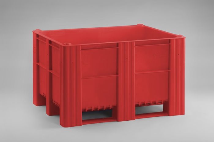 Palox plastique alimentaire 120x100x76cm 630 litres 3 semelles ROUGE