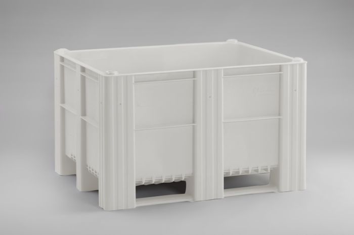 Palox plastique alimentaire 120x100x76cm 630 litres 3 semelles BLANC