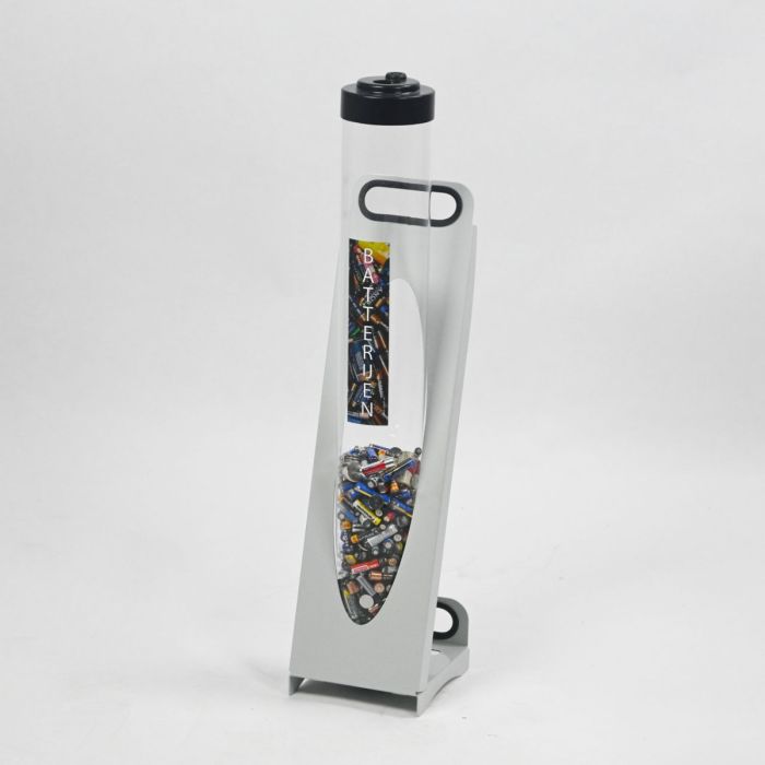 Batterijkoker ø120x800 mm, 9 l. transparant materiaal met driekantslot