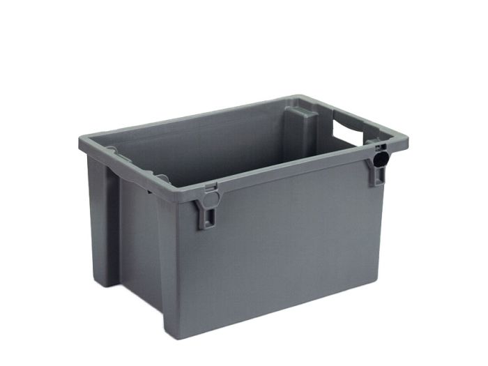 Draaistapelbak hygiëne euronorm, 600x400x300 mm, 50 liter, bodem dicht