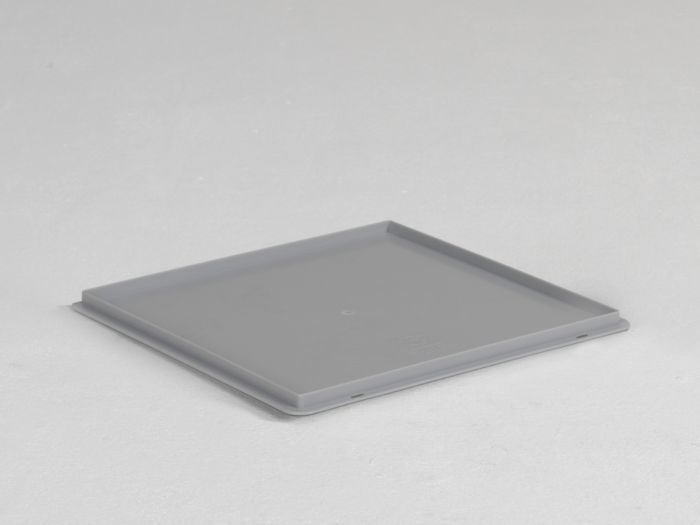 Couvercle bac plastique carré 40x40 cm à charnières gris