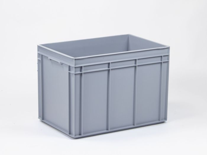Stacking Bin E-line 90 litre, 600x400x425 mm, agate grey closed grips