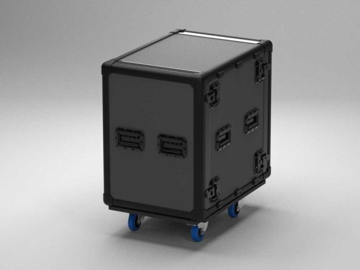 19" Exo Rack Case 14U, 574 x 804 x 750 mm, dubbeldeurs op wielen