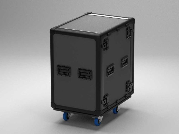 19" Exo Rack Case 16U, 574 x 804 x 838 mm, dubbeldeurs, op wielen