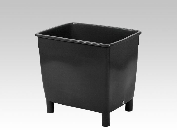 Grand bac plastique rectangulaire 200 litres 80x60x69 cm sur 4 pieds NOIR