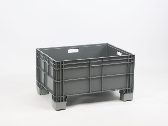 Euronorm grootvolume bak 800x600x470 mm 140 l. op 4 poten, donkergrijs
