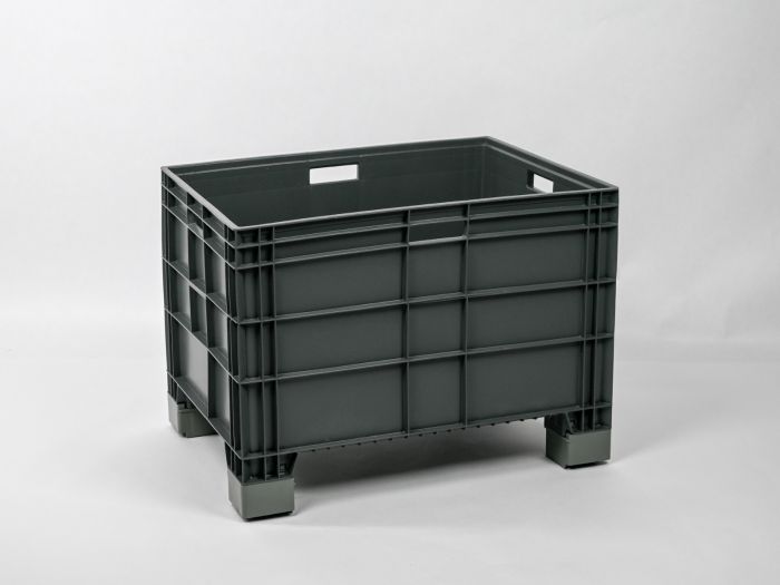 Euronorm grootvolume bak 800x600x580 mm 184 l. op 4 verhoogde poten, donkergrijs