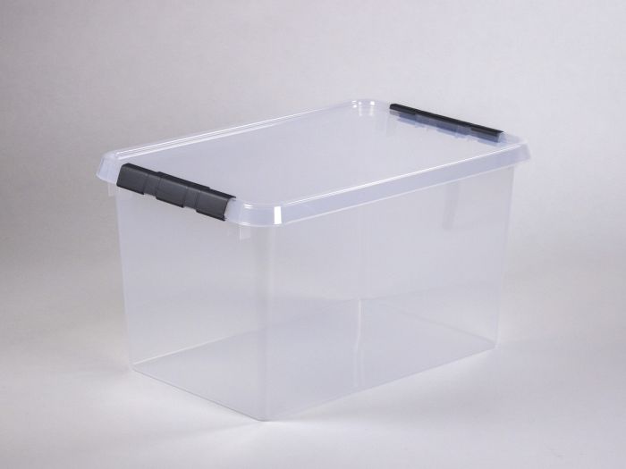 Boîte de rangement transparent avec couvercle 62L 600x400x340 mm