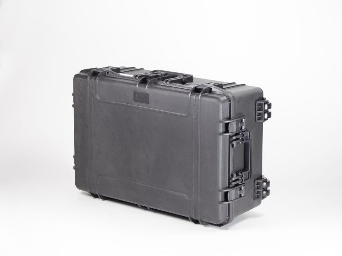 Grande valise trolley plastique étanche avec mousse, 816x540x306 mm, noir