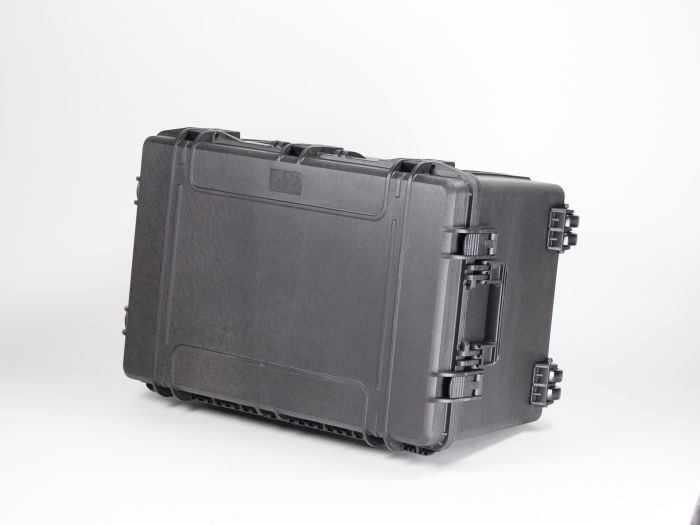 Grande valise trolley plastique étanche avec mousse, 816x540x306 mm, noir