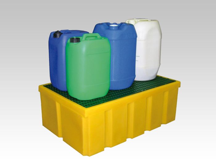 Bac de rétention avec caillebotis plastique 200 lt 990x645x345 mm