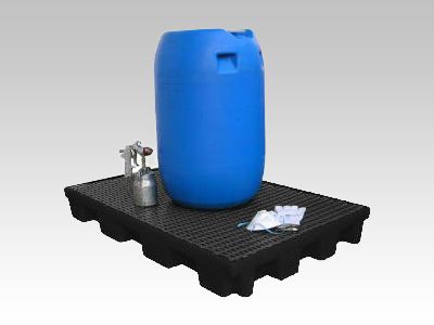 Bac de rétention avec caillebotis plastique 120 lt 1270x825x150 mm