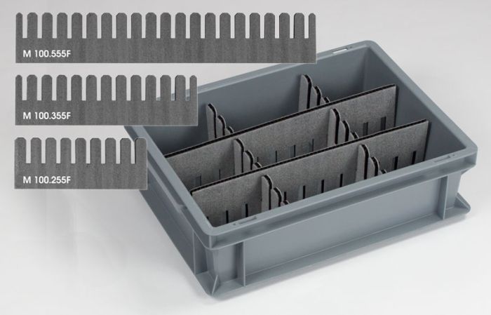 Vakverdeling 355x100x7 mm bekleed met foam