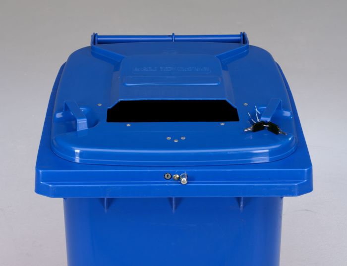 Conteneur poubelle 240 litres serrure automatique et fente pour papier (par pièce)