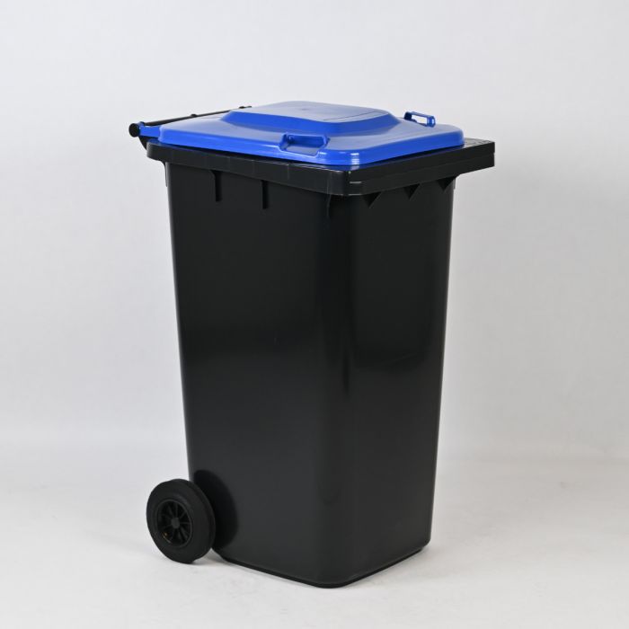 240 liter container, grijs met blauw deksel