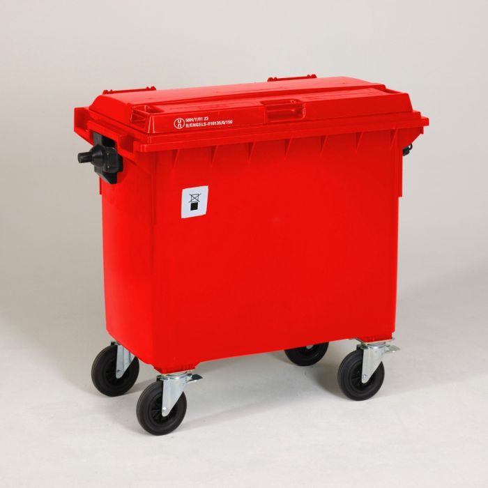 Waste container for hazardous industrial waste DID 660 l., UN-approved, red