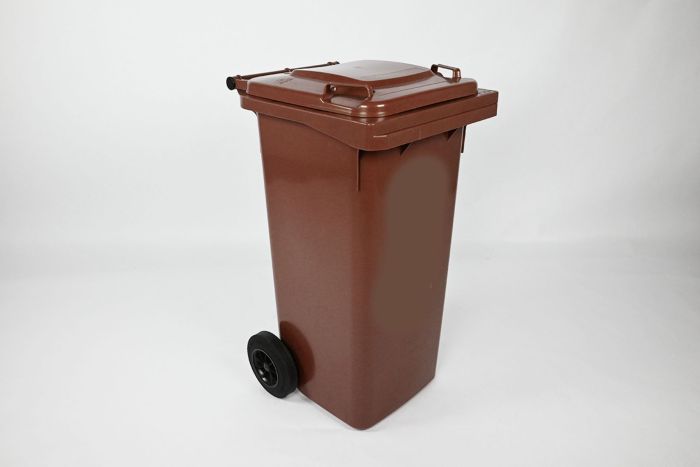 Wheelie bin 120L, 480x550x940 mm, brown