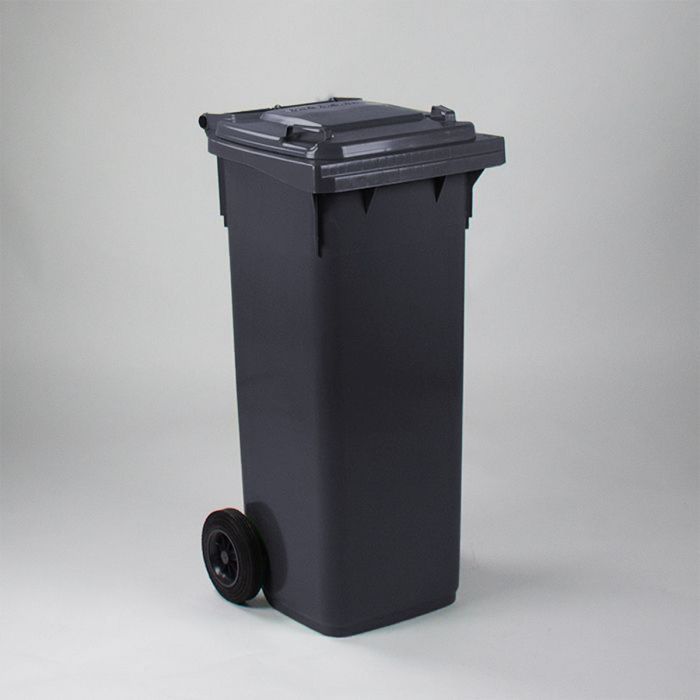 Afvalcontainer 140 liter, zwart met deksel