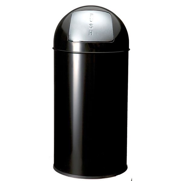 RVS Pushbin ø350 x 740 mm, 40 l. zwart